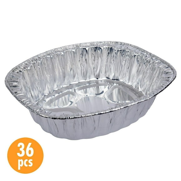 Luciano Housewares Ensemble de plats à rôtir profonds en feuille d’aluminium - Oval