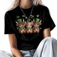 thumbnail image 1 of Camisetas para hombre, Día de San Patricio, de algodón, con cuello redondo, diseño de vacas, manga corta, con trébol de ganado y granja., 1 of 8