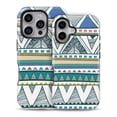 thumbnail image 2 of DesignSkinz Scratch-Resistant Hard Slim Case Compatible with iPhone 16 Plus (Compatible with MagSafe) - Abstract Blue and Green Triangle Aztec, 2 of 9
