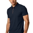 thumbnail image 7 of FAWUUDO Men's Shirts Short Sleeve Moisture Wicking Performance Collared Shirt for Work Casual Sports Navy, 7 of 7