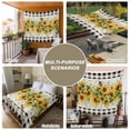thumbnail image 6 of Sunflower Tapestry for Bedroom Wall Hanging Tapestry, Summer Botanical Bee Rustic Black Plaid Ceiling Backdrop Tapestries Poster Blanket Wall Decor for Teens Room Living Room Dorm 51" x 59", 6 of 8