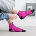 thumbnail image 6 of Uemuo Rose Red Glitter Printed Crew Socks, Moisture-Wicking Socks, Athletic Socks for Men Breathable Cushion Socks Casual Sport Socks for Running Traveling, 6 of 6