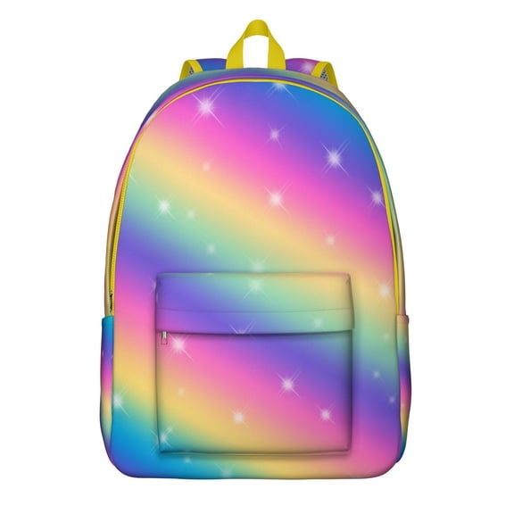 Chic Modern Abstract Pattern Backpack, Stylish Artistic School Bag with Colorful Pop Art, Graffiti Vibes, and Rainbow Gradient Touches