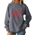 thumbnail image 5 of Womens Valentines Sweatshirt Cute Love Heart Graphic Long Sleeve Round Neck Casual Fashion Holiday Sweatshirts Tops (M, Gray), 5 of 9