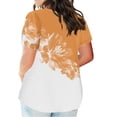 thumbnail image 3 of Fiudx Camisas de Mujer Blusas de Talla Grande para Mujer, Blusa con Cuello En V, Blusa Informal Holgada de Manga Corta de Verano, 3 of 5