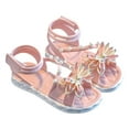 thumbnail image 3 of Xiuong Toddler Girl Sandals - Flower Girl Dress Shoes Open Toe Little Kid Summer Flats 18 24 Months 2-11.5 Years (Pink,2-2.5 Years), 3 of 6