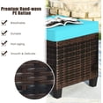 thumbnail image 5 of CHTER 2-Piece Patio Ottoman Set - Wicker Footstools, All Weather PE Rattan Ottoman with Removable Cushions, Square Footrest Seat, Outdoor Stools for Garden, Porch, Pouf Ottoman (Turquoise), 5 of 9