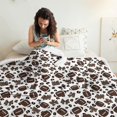 thumbnail image 3 of Football Leopard Spot White Pattern Soft Sherpa Fleece Throw Blanket, Warm Cozy Plush Blanket for Sofa Bed Couch, All Season, 50"x60", 3 of 5