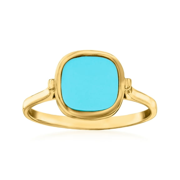 Ross-Simons Italian Turquoise Ring in 14kt Yellow Gold, Women's, Adult