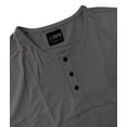 thumbnail image 2 of Cuts Clothing Men's Elongated Hem Henley 4 Way Stretch Tee T-Shirt (X-Large, Gray), 2 of 3