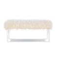 thumbnail image 2 of Linon Harris Faux Fur Upholstered Acrylic Leg Bench in White, 2 of 8