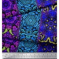 thumbnail image 2 of Soimoi Poly Georgette Fabric Stripe & Mandala Kaleidoscope Decor Fabric Printed Yard 52 Inch Wide, 2 of 3