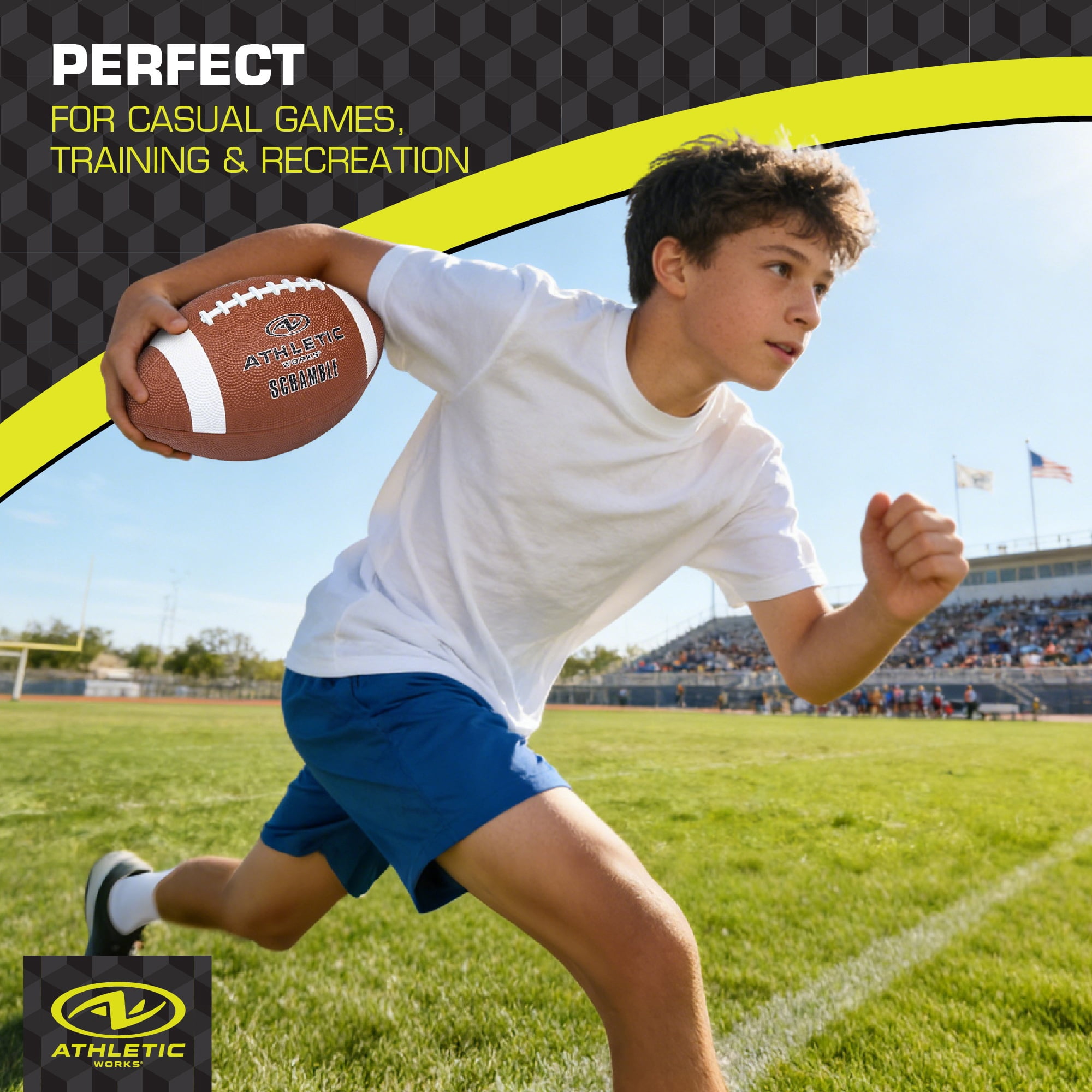 (2 pack) Athletic Works Scramble Series Football - Junior for Players 9 Years and Up