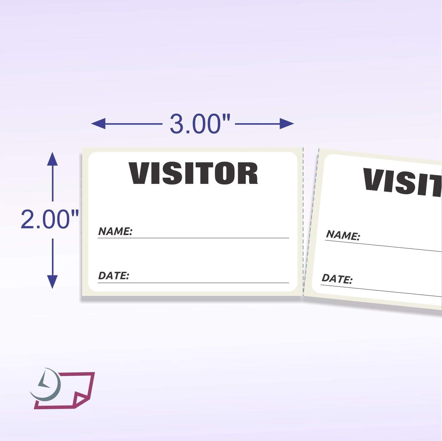 3 x 2 Fluorescent Color Visitor Labels Pass, 500 Per Roll White