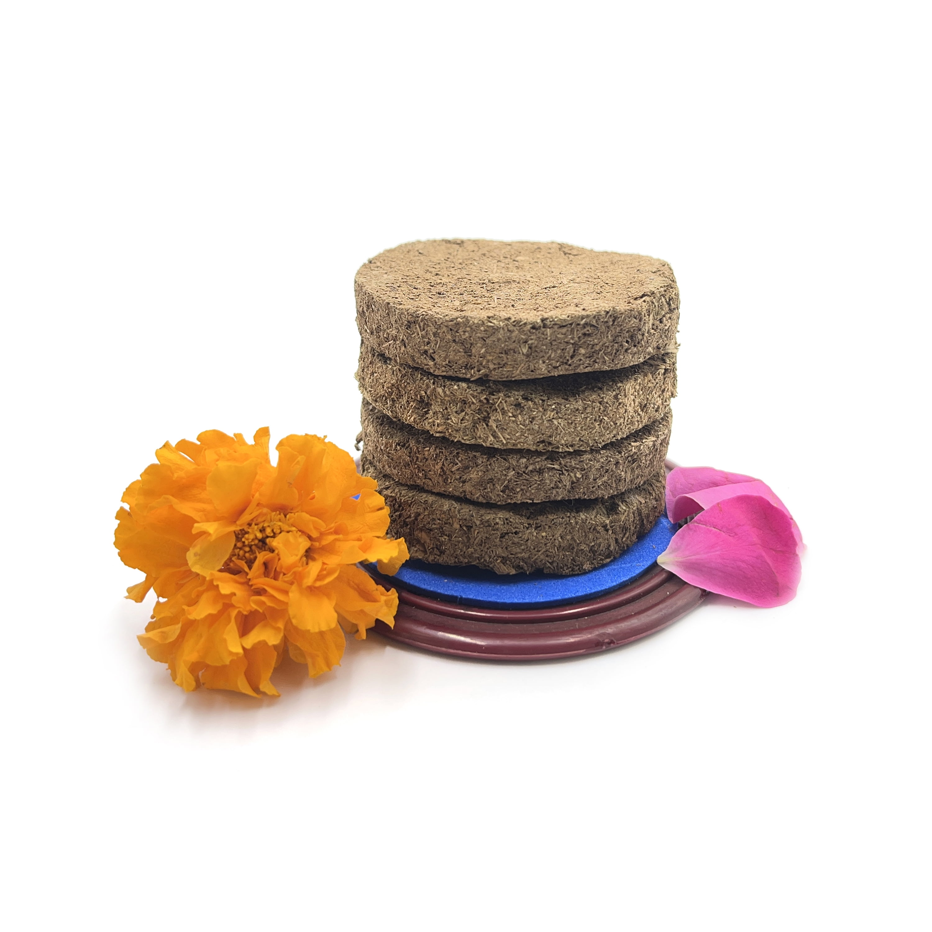 Walgrow Round Shape Cow Dung Cakes/Upla/Kanda With Camphor and Cotton Wicks  (Pack of 10)