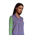 thumbnail image 3 of Lands' End Women's Petite Cotton Open Long Cardigan Sweater - Stripe, 3 of 3