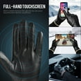 thumbnail image 5 of OZERO Mens Winter Gloves PU Leather Thermal Warm Snow Touchscreen Glove Black, 5 of 8