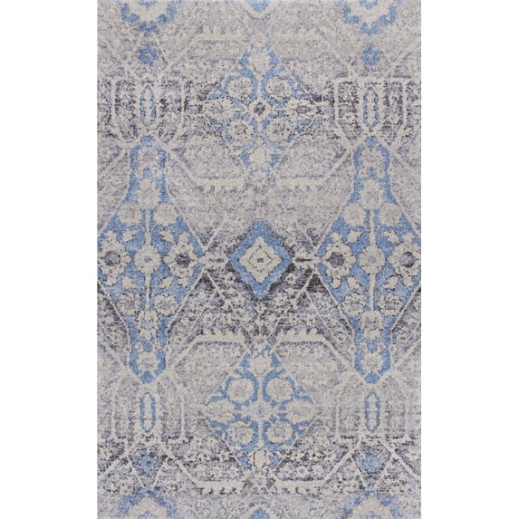 Dalyn Fresca Area Rug FC8 Fc8 Pewter Pewter Diamonds Petals 9' 6" x 13' 2" Rectangle