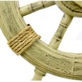 thumbnail image 2 of Wooden Ship Wheel - Yellow Rope & Anchor Motif - (30 Inches, Antique Rustic Brown Anchored), 2 of 5