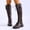 Brown, variant on Knee High Boots for Women's Round Toe Lace Up Faux Leather Fall Chunky Moto Boots Brown Size 7.5