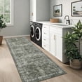 thumbnail image 4 of 2 FTx6 FT Vintage Persian Runner Rug for Hallway, Non Slip Machine Washable Rugs Low Pile Distressed Indoor Rug Floral Print Carpet for Entryway Bedroom Kitchen, Green, 4 of 8