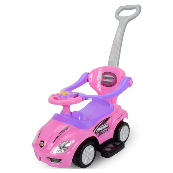 Freddo Deluxe Mega Push Car - Toddler Ride On Walker Stroller 3-in-1 Toy-Color:Pink