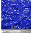 thumbnail image 1 of Soimoi Blue Poly Georgette Fabric Dot & Butterfly Fabric Prints By Yard 52 Inch Wide, 1 of 1
