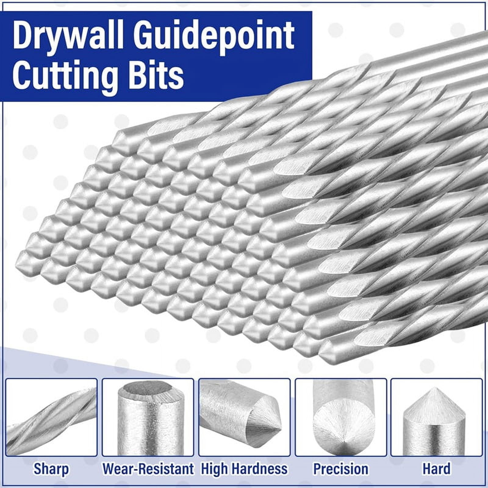 100Pcs Drywall Drill Bits Pilot Point Cutting Drill Bits Diameter Drywall Router Drill Bits Drywall Tools for Spiral Saw