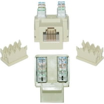 CableWholesale Keystone Insert- Beige- Phone-Data Jack- RJ11- RJ12 Female to 110 Type Punch Down