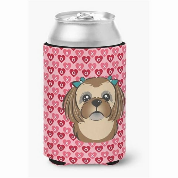 Carolines Treasures BB5319CC Chocolate Brown Shih Tzu Hearts Can or Bottle Hugger