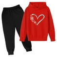 thumbnail image 1 of Odeerbi 3-14 Años Niños Niñas San Valentín Conjuntos Amor Impreso Sudaderas Capuchas Pantalones Niños Manga Larga Sudaderas Con Capucha, 1 of 3
