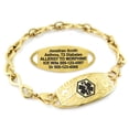 thumbnail image 1 of MedicEngraved Yellow Gold Stainless Steel Custom Medical Alert Bracelet - 6mm Infinity Link, 1 of 7