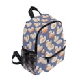 thumbnail image 2 of FORMRS School Backpack with Front Zippered Pocket 12" Student Travel Daypack, Purple Cartoon Duck Pattern, 2 of 6