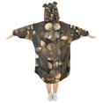 thumbnail image 2 of FORMRS Wearable Blanket Hoodie with Sleeves for Kids Cozy Flannel Sweatshirt, Floral Lines, 2 of 7