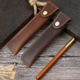 thumbnail image 2 of Estuche Retro de cuero genuino para pluma estilográfica, bolsa de lápices hecha a mano, cubierta de bolígrafo, papelería, cubierta protectora creativa, suministros escolares, 2 of 4