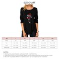 thumbnail image 4 of Camisa de manga larga para mujer con estampado navideño de copa de vino tinto, botones irregulares, cuello redondo, manga larga, color negro XXL, 4 of 4