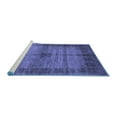 thumbnail image 2 of Ahgly Company Machine Washable Indoor Round Abstract Blue Modern Area Rugs, 5' Round, 2 of 4