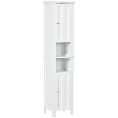 kleankin Tall Bathroom Storage Cabinet with Shelves and Cupboards ...
