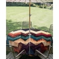 thumbnail image 3 of Outdoor Tablecloth with Umbrella Hole Zipper Vintage Colorful Geometric Round Tablecloth 54" Waterproof Outside Table Cloth Abstract Art Waves Stripe Patio Table Cover Tablecloths for Picnic Party, 3 of 8