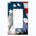 thumbnail image 2 of Metal Light Switch Plate Outlet Cover (Patriot Eagle Flag - Single Rocker), 2 of 2