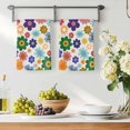 thumbnail image 3 of Retro Bohemia Floral Kitchen Towels Set of 2, Blue Purple Flowers Boho Style Beige Absorbent Dish Towels for Kitchen, Microfiber Hand Towel, Quick Drying Tea Towel for Cleaning Decorative Dishcloths, 3 of 7
