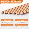 thumbnail image 4 of 6Pcs Pure Copper Round Rod 9.84 Inch Length Solid Copper Rod Bare Bar for Grounding Metal Working Craft Hobbies,6pcs x copper rod, 4 of 7