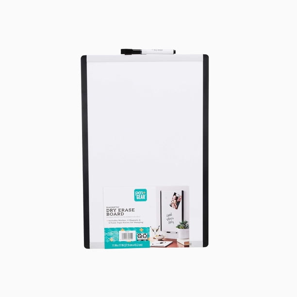 Pen + Gear Dry Erase Board, 11” x 17”, Black
