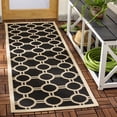 thumbnail image 2 of Safavieh Courtyard Ariel Geometric Indoor/Outdoor Runner Rug, Black/Beige, 2'3" x 6'7", 2 of 8