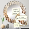 thumbnail image 3 of DESIGN ART Designart "Golden Radiance II" Abstract Landscape Modern Wall Mirror 24in.x24in., 3 of 4