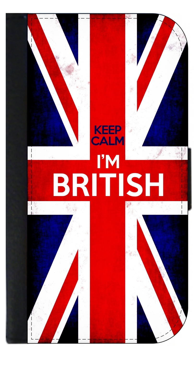 Flag Great Britian - Keep Calm I'm British Flag - Galaxy s10 Case - s10 Wallet Case - Galaxy s10 Case Leather Impression - Galaxy s10 Case Black - s10 Case Card Holder - image 1 of 3