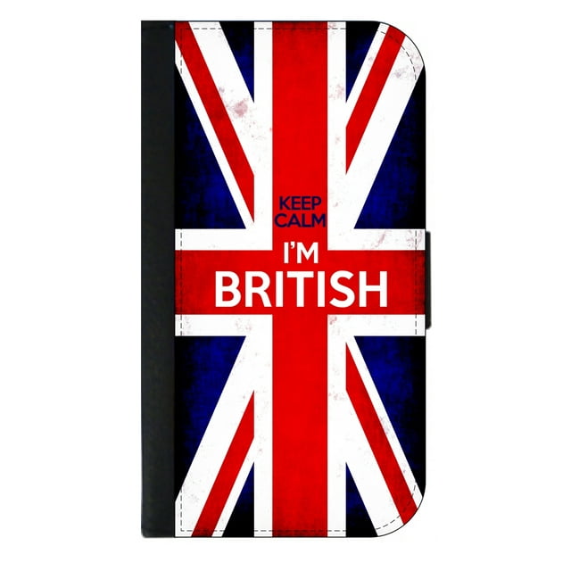 Flag Great Britian - Keep Calm I'm British Flag - Galaxy s10 Case - s10 Wallet Case - Galaxy s10 Case Leather Impression - Galaxy s10 Case Black - s10 Case Card Holder