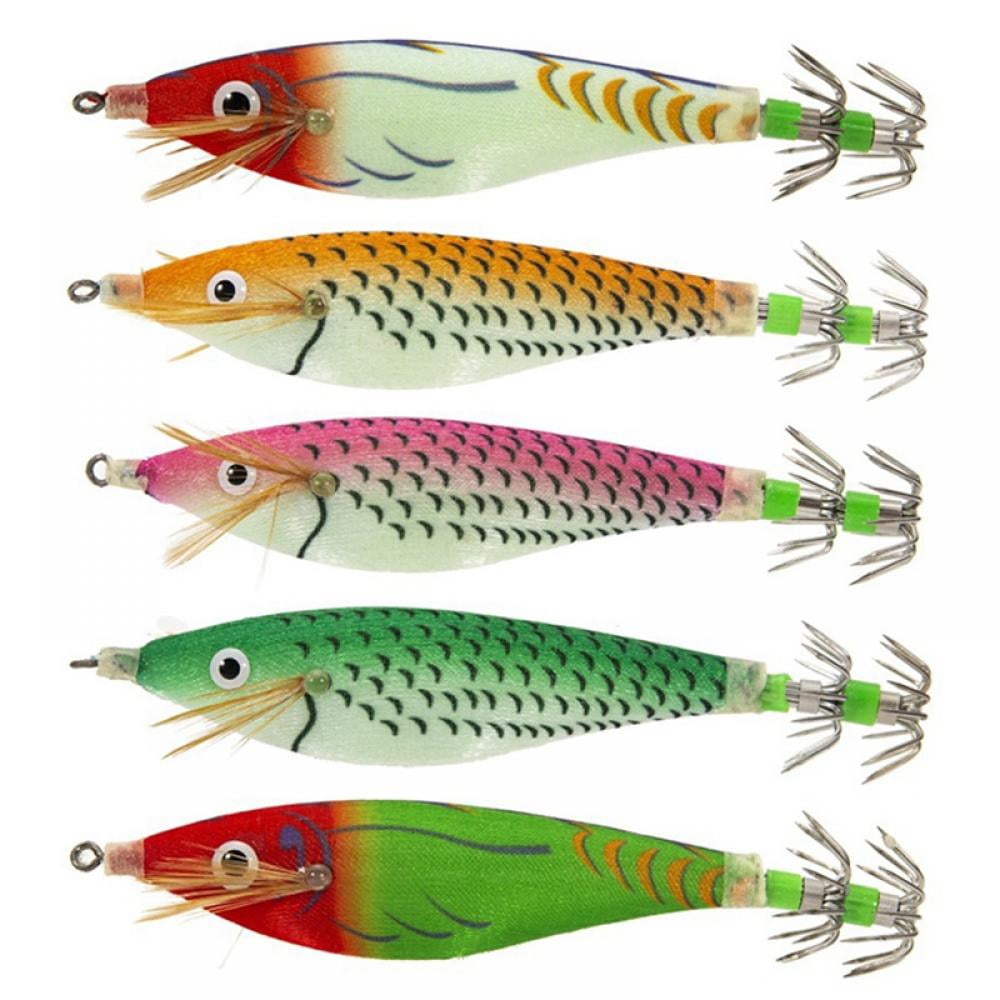 5PCS Soft Luminous Shrimp Lure Set, Fishing Bait with Hooks Beads Fishing  Tackles for Freshwater Saltwater Bass Trout Catfish Salmon