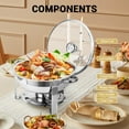 thumbnail image 2 of EDTara Chafing Dishes for Buffet - 2 Pack 6QT Round Chafing Dish Buffet Set with Visible Glass Lids, Buffet Food Warmers Sets - Perfect for Home Parties, Catering Events, 2 of 7