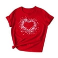 thumbnail image 5 of SnZhen Womens Valentine's Day Printed Tops Ladies' Fashion Round Neck Short Sleeve Round Neck Top/Shirt, 5 of 5